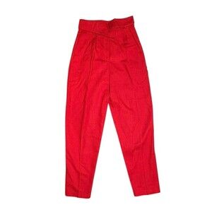 NEW Vintage Sarah Taylor 80s Red High Waist Baggy Pants Size 11/12 USA
